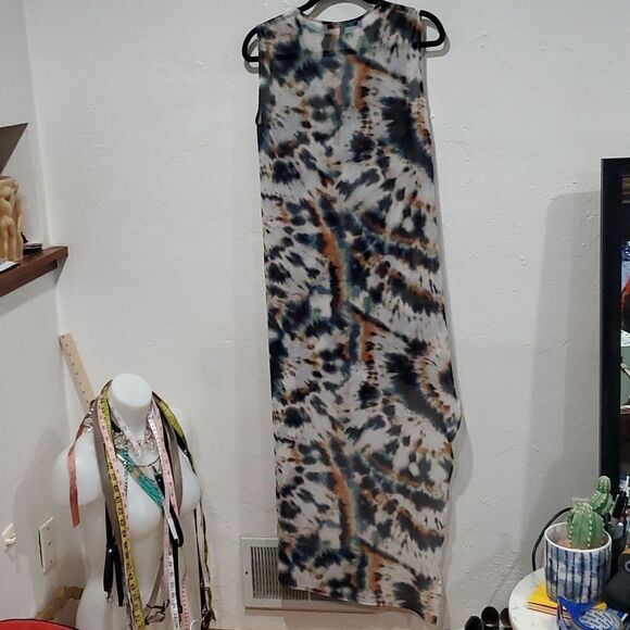 BCBCMaxAzria Tara Dress - Multicolor Abstract Tie Dye - Asymmetrical Maxi Dress - Picture 5 of 15
